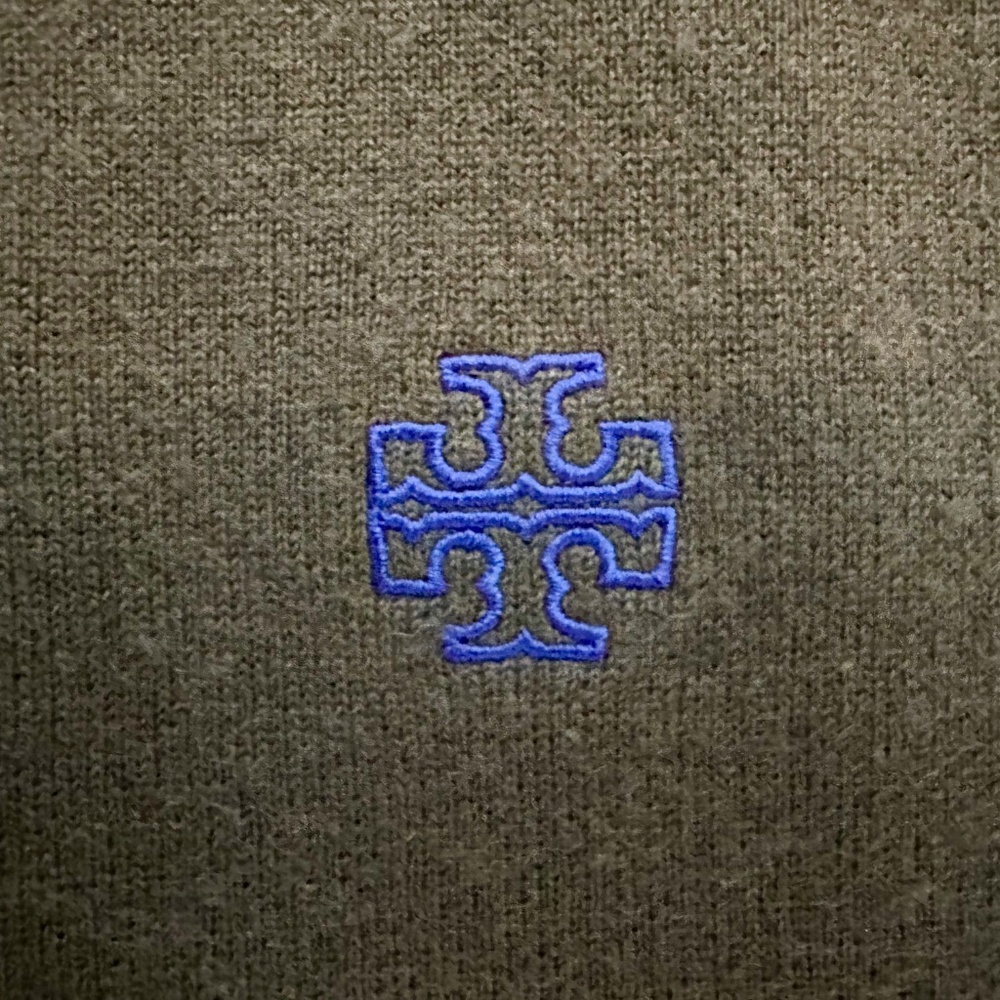 EUC! Tory Burch Sport Double Face Wool Mock Neck - Size M - Winter Olive - Picture 6 of 8